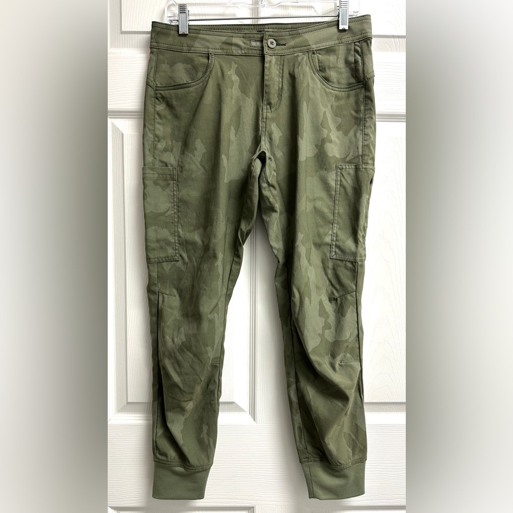Prana Olive Camouflage Cargo Joggers